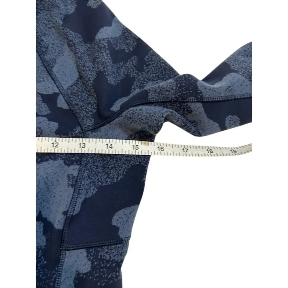 LULULEMON Women's Blue Camo Shirt Size 4 It's Rulu Run Fleece Long Sleeve
